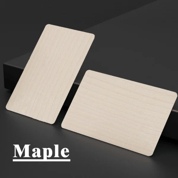 Custom Laser Engraved/Burnt Wood Business Card Size NFC Menu #3 - Image 2