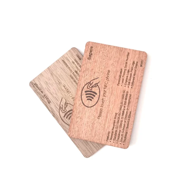 Custom Laser Engraved/Burnt Wood Business Card Size NFC Menu #3 - Image 6