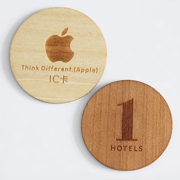Custom Laser Engraved/Burnt Wood Coaster NFC Menu #1 - Image 4